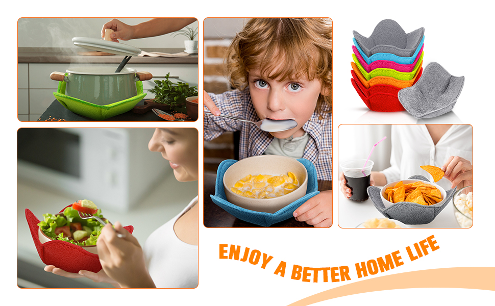 4PCS Microwave Safe Bowl Holder, Bowl Huggers Rice Bowl Huggers with