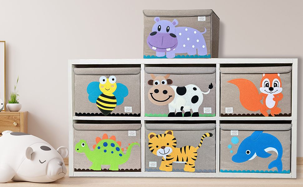 Animal Toy Box with Lid