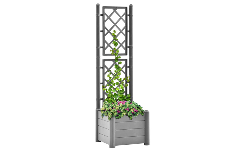 vidaXL Planter, Flower Box, Trellis Raised Bed, Outdoor