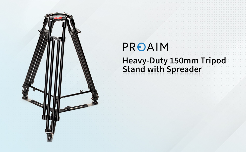 High-grade Aluminum Heavy-Duty 150mm Tripod Stand with Spreader B09GPBMYF6