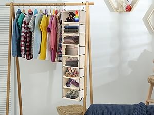 hanging shoe organizer 8-shelf beige