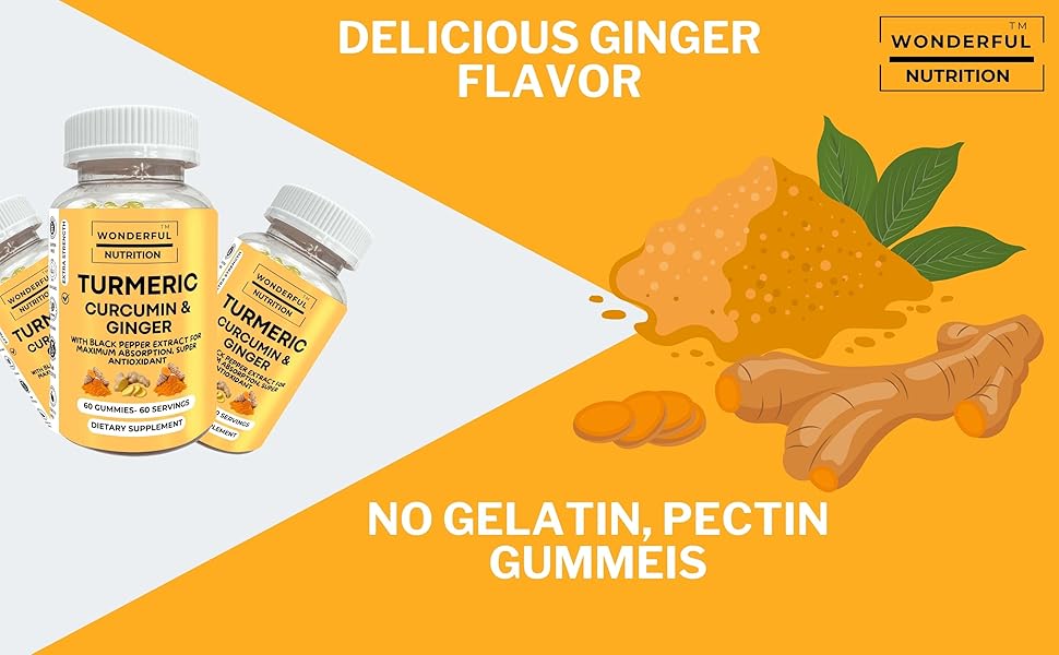 Amazon.com: Wonderful Nutrition Elevate Your Wellness Journey Turmeric - Best Turmeric Gummies With Black Pepper