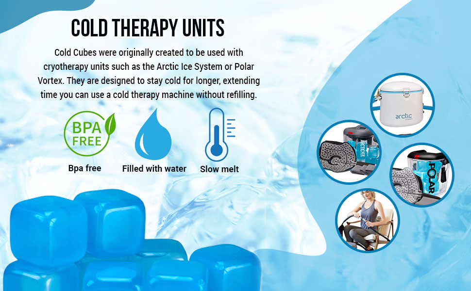 Extra Large Reusable Ice Cubes BPA Free Plastic for Cool Therapy Machine or