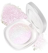 Wugbc Pink Highlighter Makeup Face Glitter Eyeshadow, Diamond iluminadores de maquillaje Holograp...