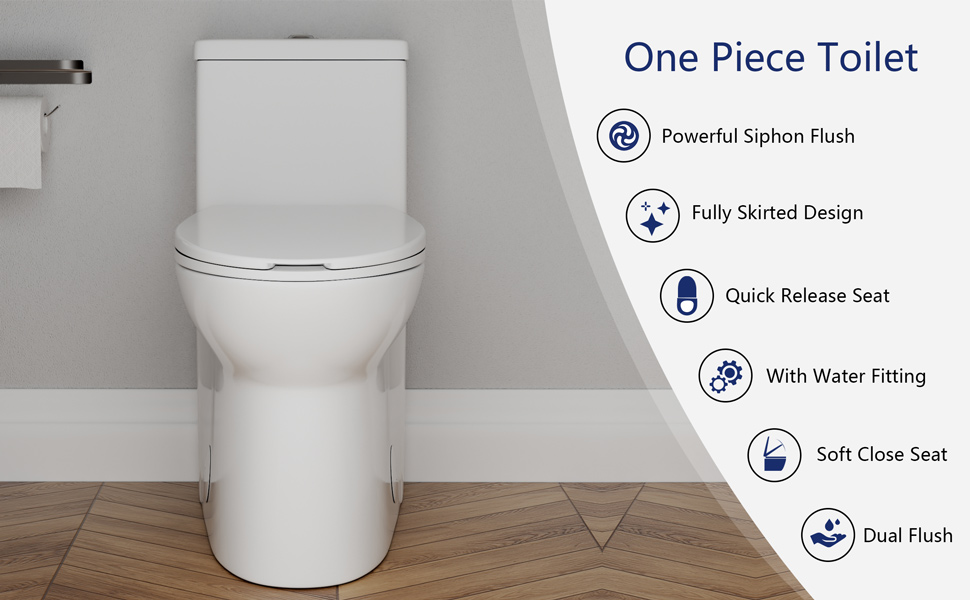 DeerValley DV-1F52508 Symmetry One Piece Toilet, Dual Flush ...