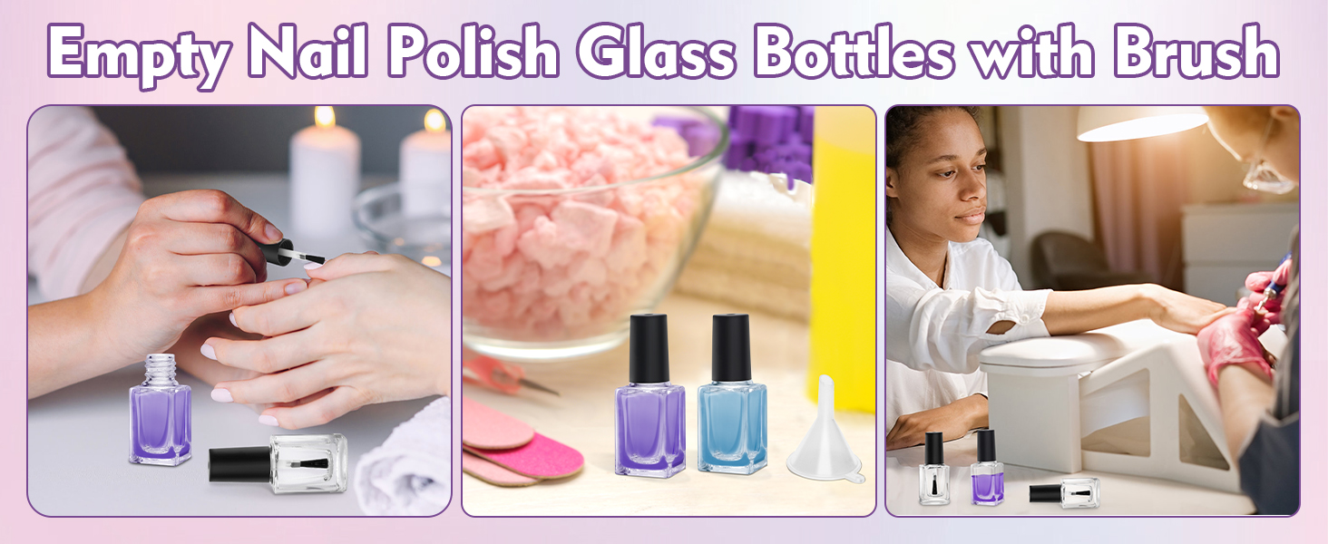 Empty Nail Polish Clear Bottles