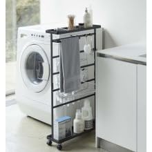 ★4/12まで出品★tower 山﨑実業ランドリーラック 洗濯機用 上部棚付き Amazon｜山崎実業(Yamazaki) 洗濯用品 収納ワゴン ブラック 約