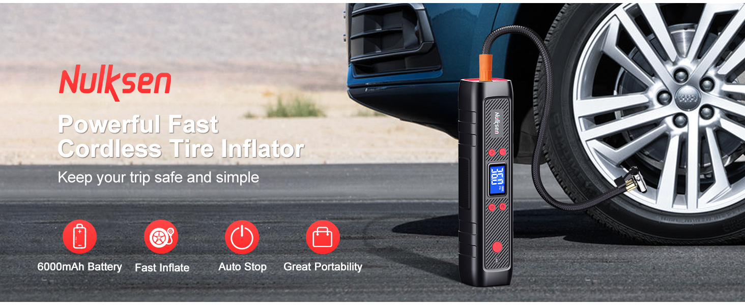 Nulksen Tire Inflator Portable Air Compressor for Car Tires