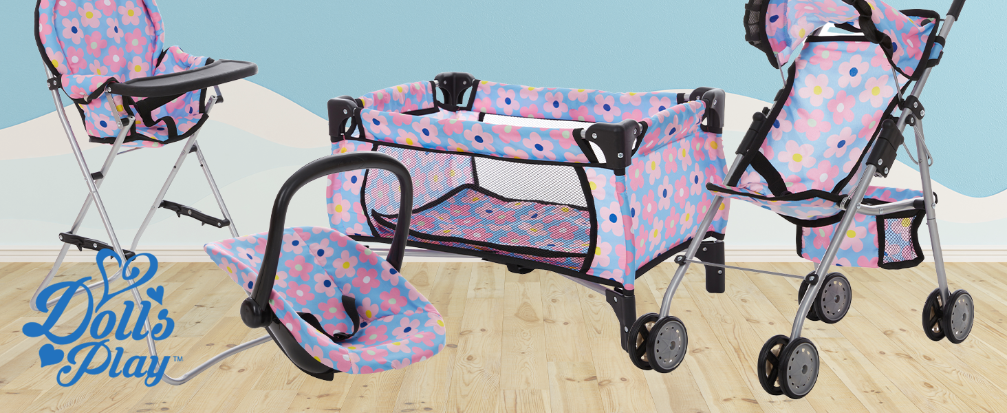 baby doll accessories set stroller furniture swing highchair diaper bag toy playsets playpen bed