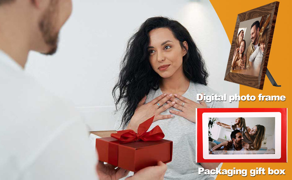 TEKXDD Digital Photo Frame WiFi, Wooden 10.1 Inch [Au Version] Smart