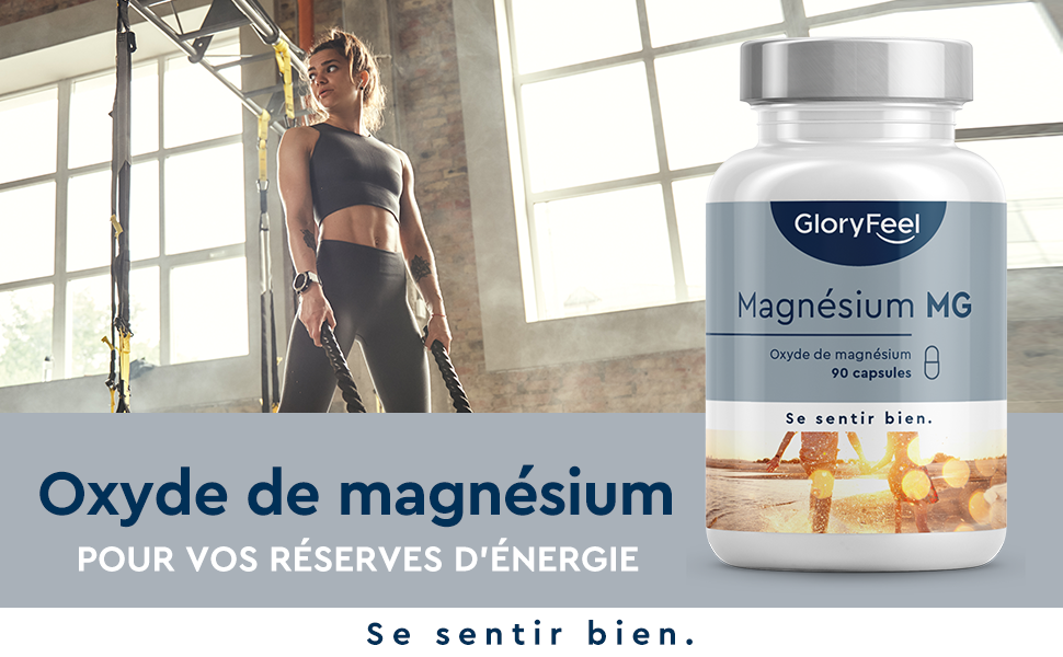 Magnésium Marin 250mg/jour, Oxyde de Magnésium Pur, Contre la Fatigue
