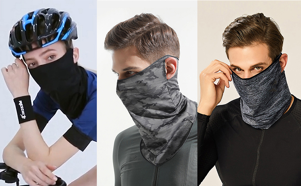 Cycling Balaclavas Face Mask Neck Gaiter with Ear Loops UV Protection Breathable Headwear