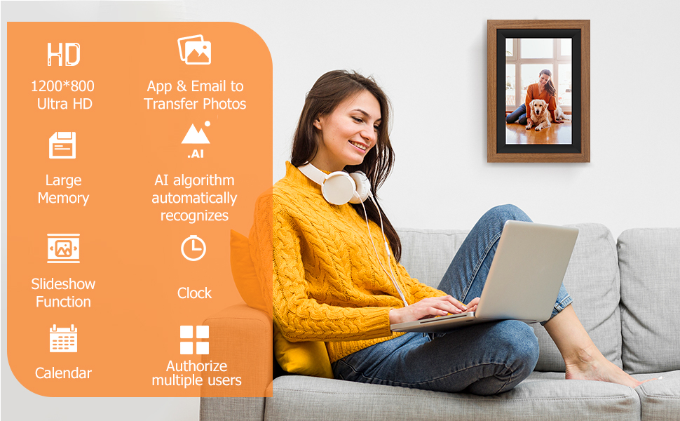 Smart WiFi Digital Picture Frame Bulatry 10 inch FHD