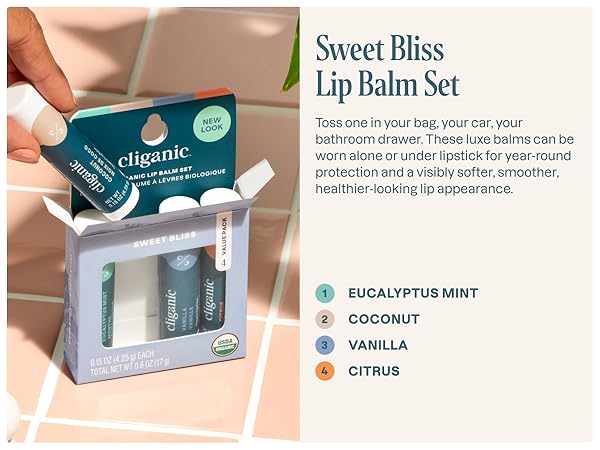 Cliganic Sweet Bliss Lip Balm Set