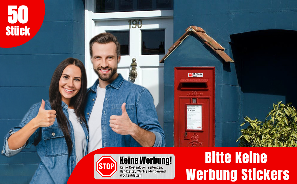 50 Stück bitte keine werbung aufkleber CARGEN keine werbung aufkleber briefkasten schild