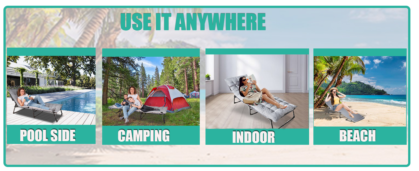 Folding Outdoor Camping Travel Cot and Cot Pad