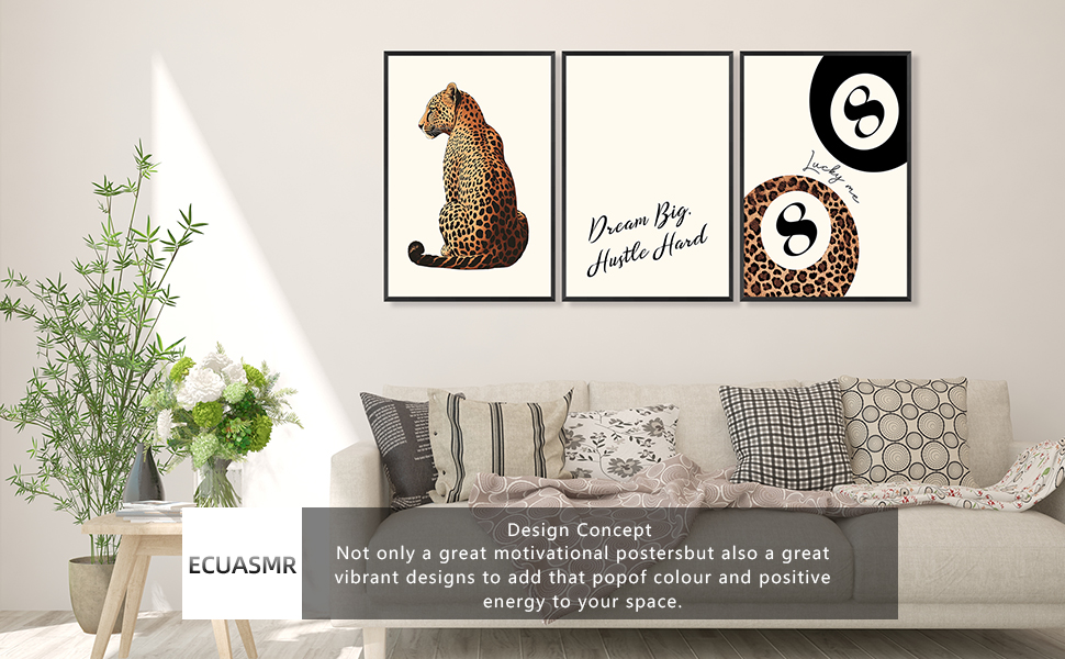 Cheetah Print Lucky 8 Pool Ball Poster