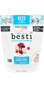 Besti powdered monk fruit allulose blend.