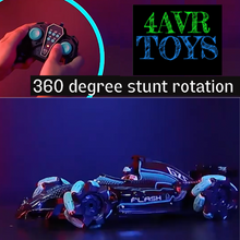 Hand with remote control, race car