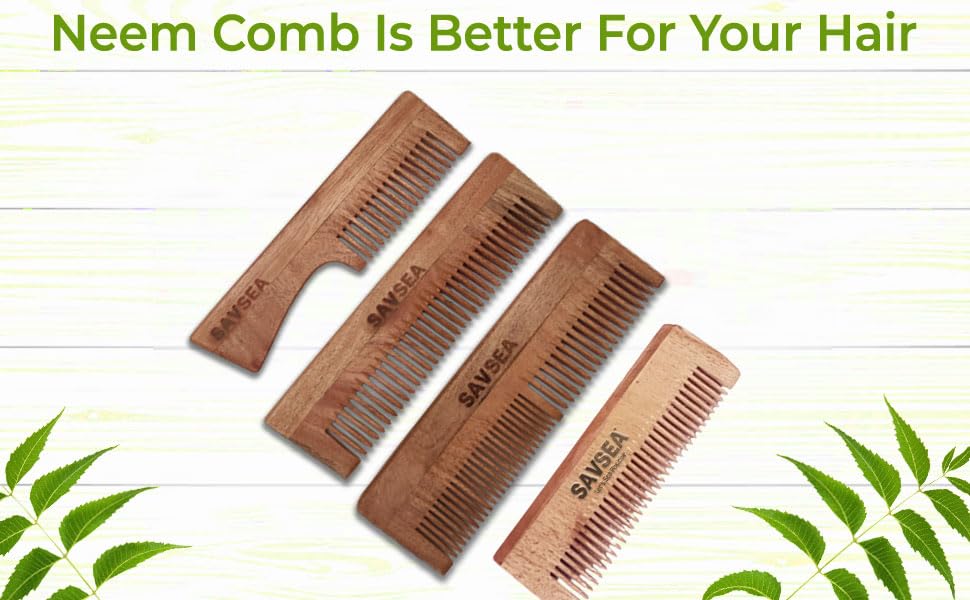 Buy SavSea Wooden Comb For Women Pack of 4 Neem Wooden Comb for Men