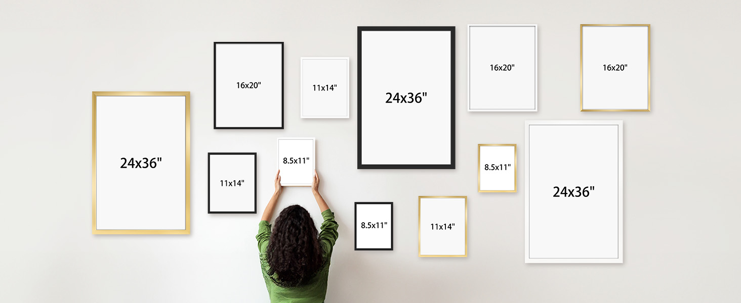 Lavezee 8.5x11 Picture Frame Gold Display 8.5 x 11 Inch