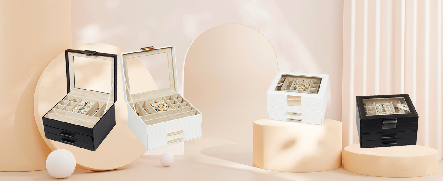 GLOBAL KA Jewelry Box for Women, Multilayer Jewelry Box
