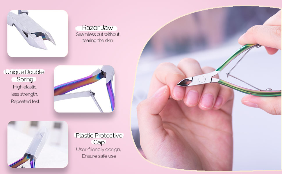 Acrylic Nail Cutter Fake Nail Trimmer with Mental Cuticle Pusher Remover Nail Scraper Peeler