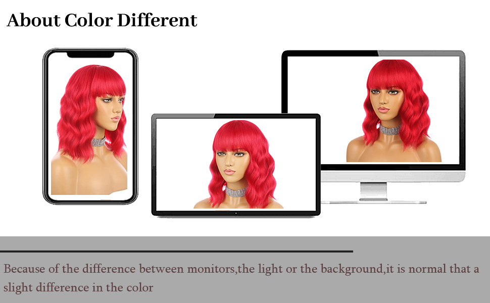 eNilecor Red Wig for Women,Short Wavy Curly Bob Red Hair