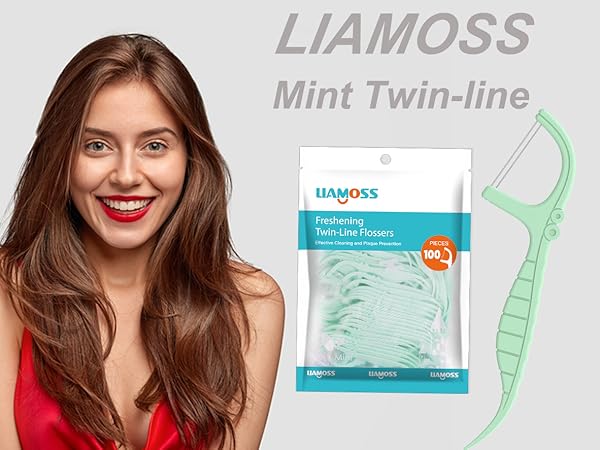 Amazon.com : Twin-Line Dental Flossers,100 Count Mint Flavor