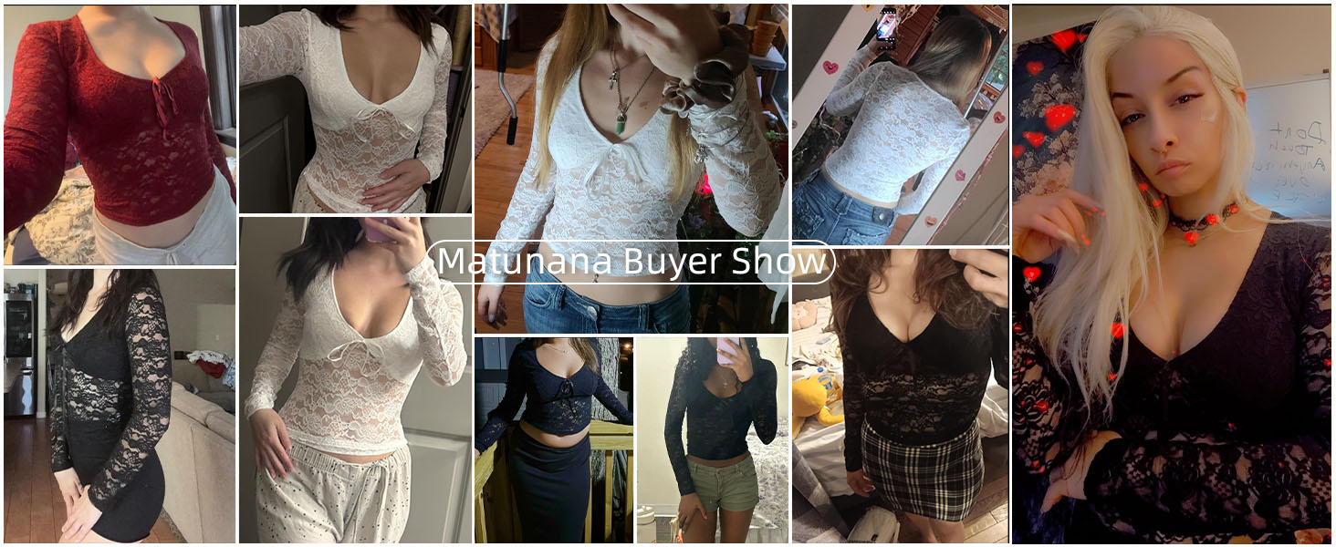Womens Long Sleeve Going Out Tops Lace