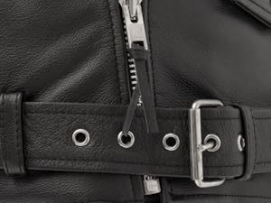 belt of black leather jacket