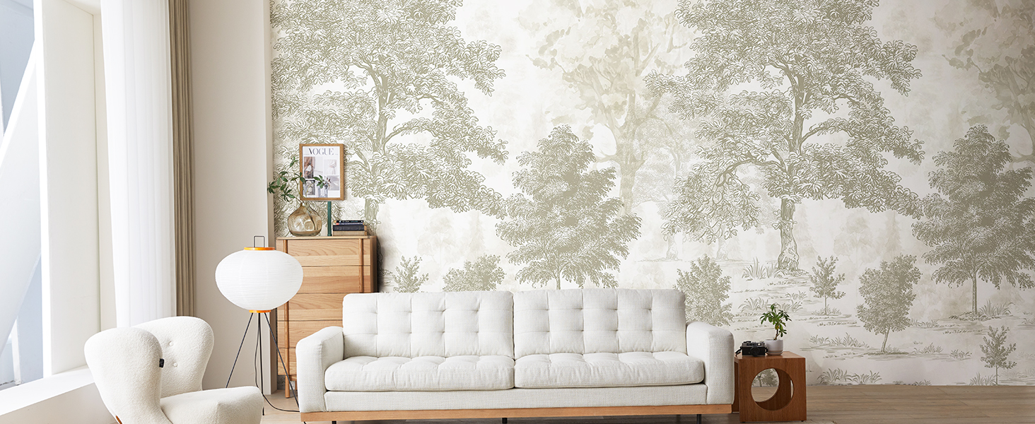 vintage forest wall mural