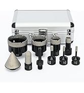 Gtouse Diamond Tile Hole Saw Kit, 10 PCS Diamond Drill Bit Set, Diameter 6/6/8/19/35/51/65mm for ...