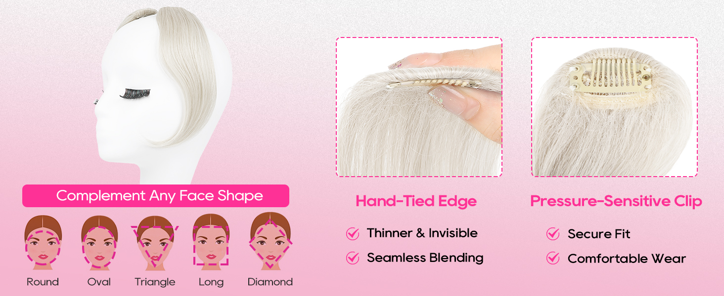 REECHO Bangs Hair Clip in Bangs, 2 PCS FaceFraming
