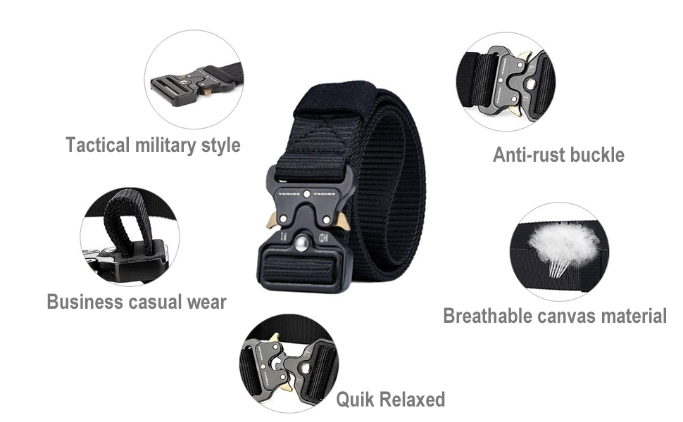 TENINE Taktischer Gürtel, Schwerlast Militär Nylon Web Belt