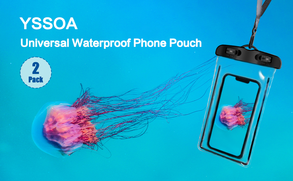 YSSOA Waterproof Cell Phone Case 2 Packs Waterproof Cell