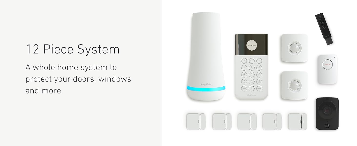 SimpliSafe 12 Piece Wireless Home Security System w/HD