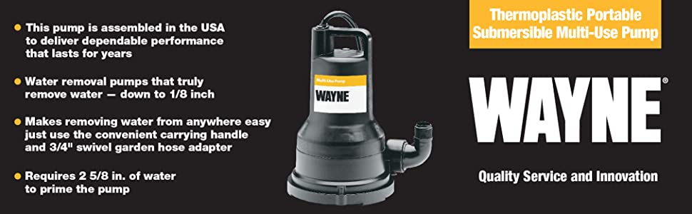 Thermoplastic Portable Submersible Multi-Use Pump