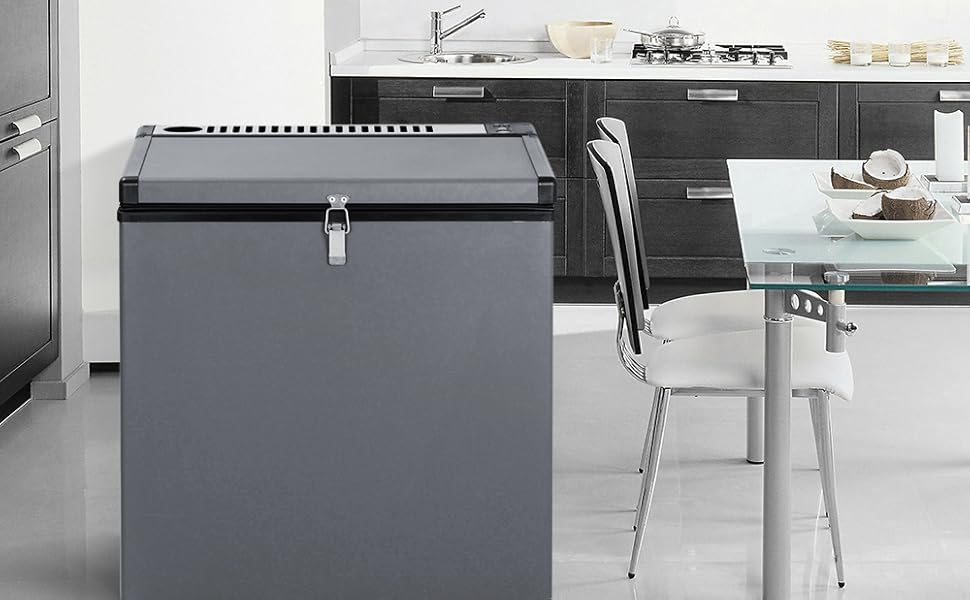 Techomey Propane Freezer 2.1 Cu.Ft, 110V/12V/LPG Mini Chest