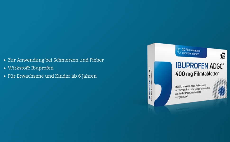 Ibuprofen ADGC 50 Filmtabletten zur Anwendung bei leichten bis mäßig starken Schmerzen wie
