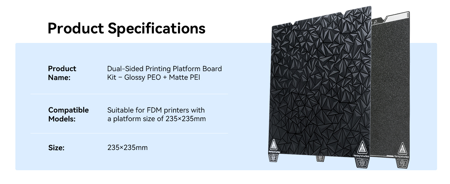 Ender 3 Build Plate Glossy PEO + Matte PEI