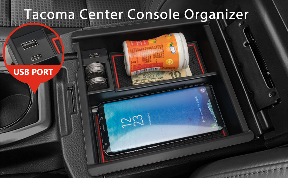 Center Console Organizer with USB Port for Toyota
