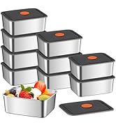 Stainless Steel Containers with Lids, 10 Pack 20 Oz Small Snack Containers, Stackable Metal Food ...