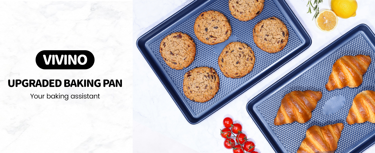 Vinino Nonstick Baking Sheet Set of 3, Cookie Sheets For