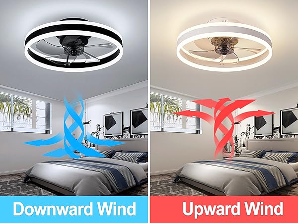Ceiling Fans with Lamps Quiet Ceiling Fan Light Reversible Fan Modern for Adjustable 6 Speed