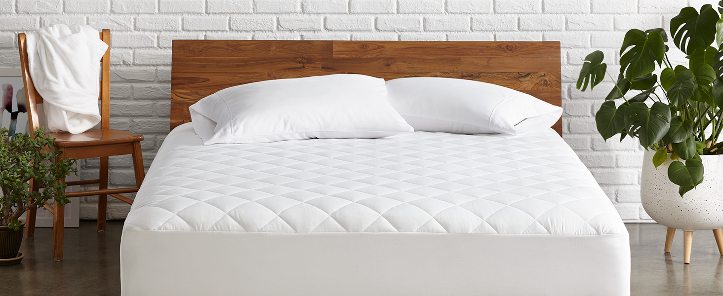 Bare Home Quilted Fitted Mattress Pad (Twin) Cooling Mattress Topper
