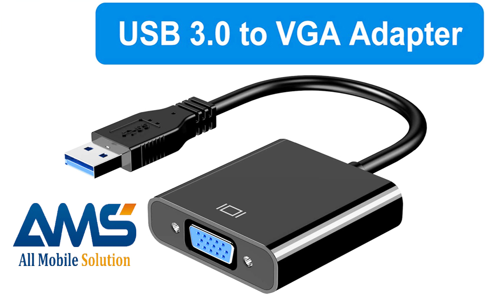 AMS USB to VGA Adapter, USB 3.0 to VGA Converter Cable 1080P Multi