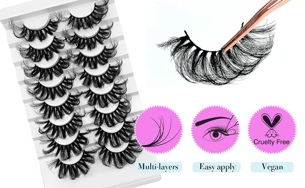 Mink eyelashes fluffy effect