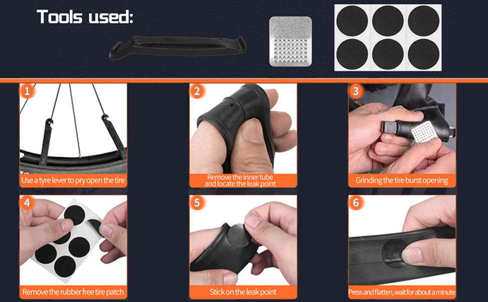 Ghguole Bike Tire Puncture Repair Kit,57pcs Bike Tyre Patch Repair Kit