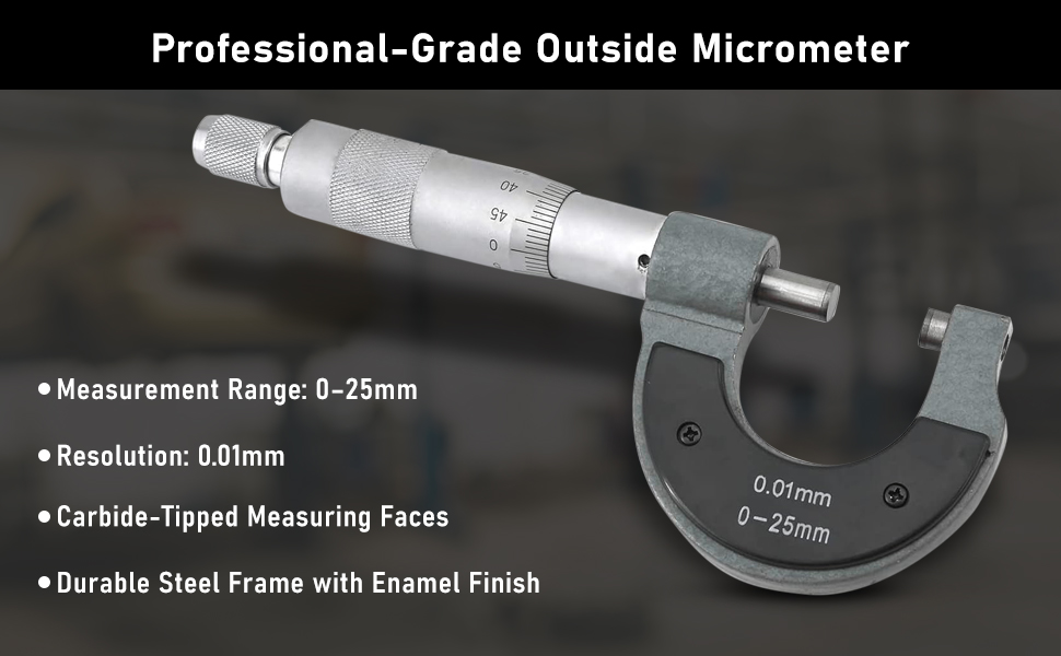 Micrometer 0-25mm, 0.01mm Precision Measurement Tool SPN-Mc368P